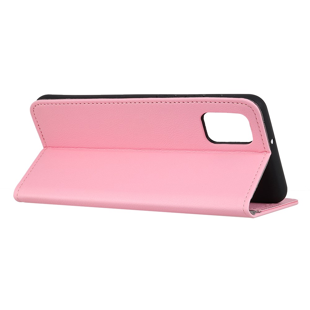  Realme GT 5G - Solid Läder Fodral - Rosa
