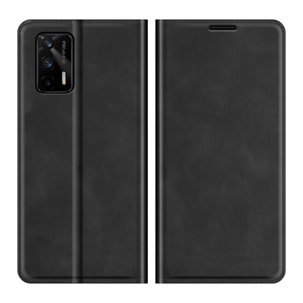  Realme GT 5G - Läder Flip Fodral - Svart