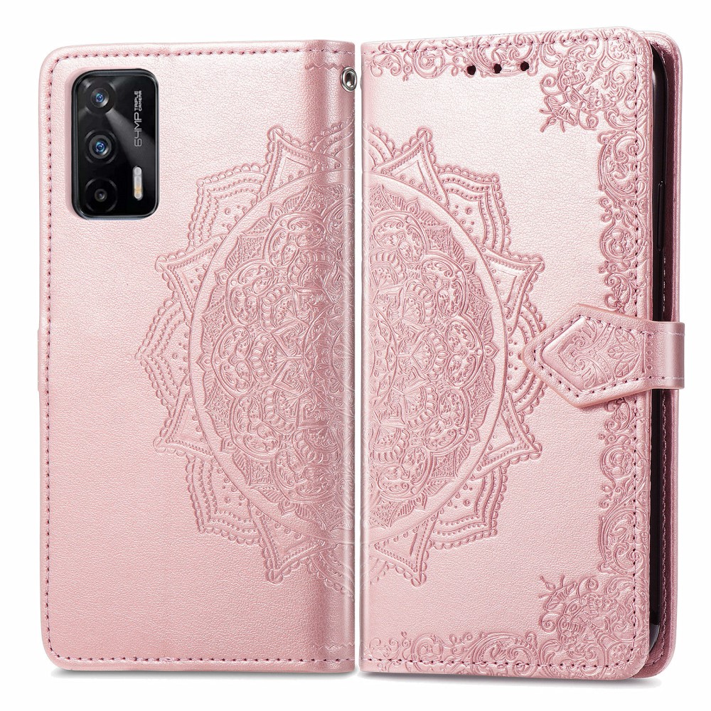  Realme GT 5G - Mandala Läder Fodral - Roséguld