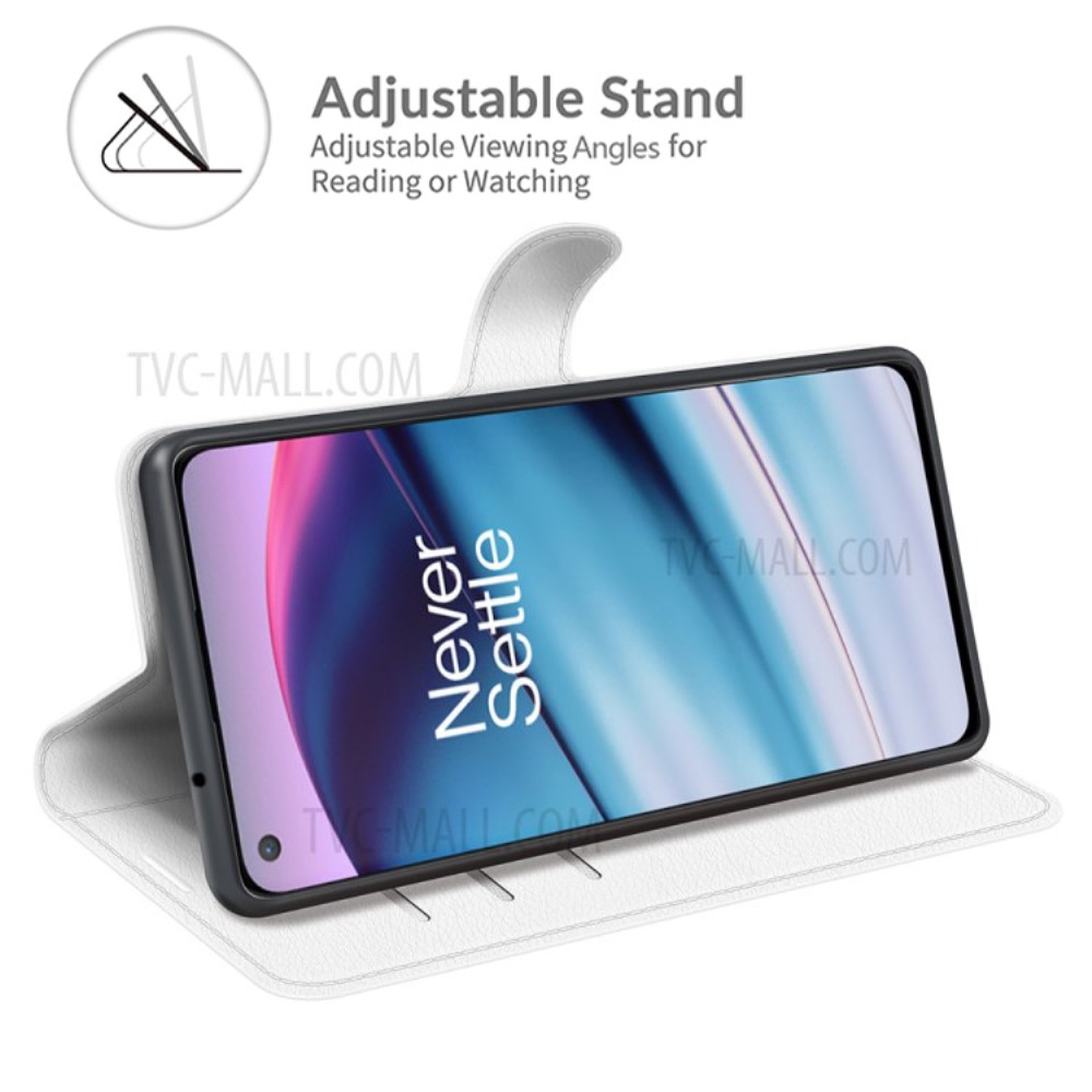  OnePlus Nord CE 5G - Litchi Läder Fodral - Vit