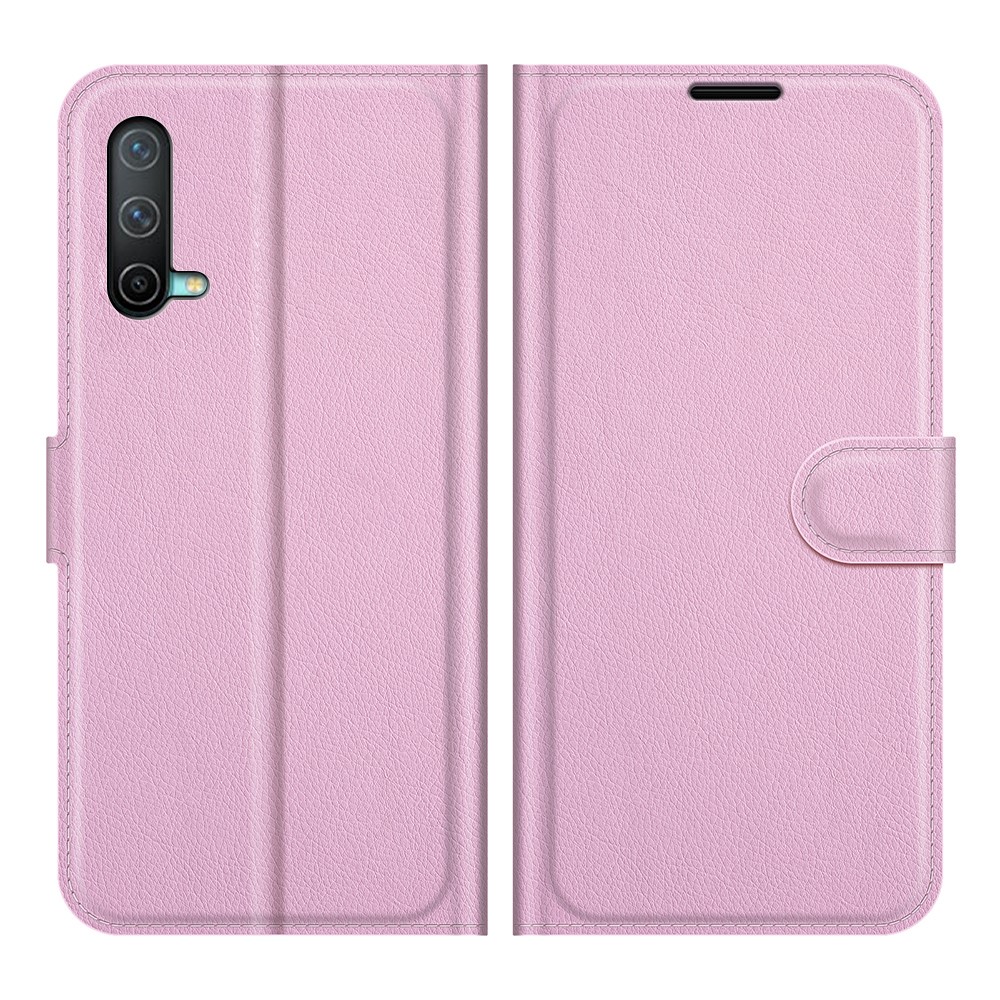  OnePlus Nord CE 5G - Litchi Läder Fodral - Ljus Rosa