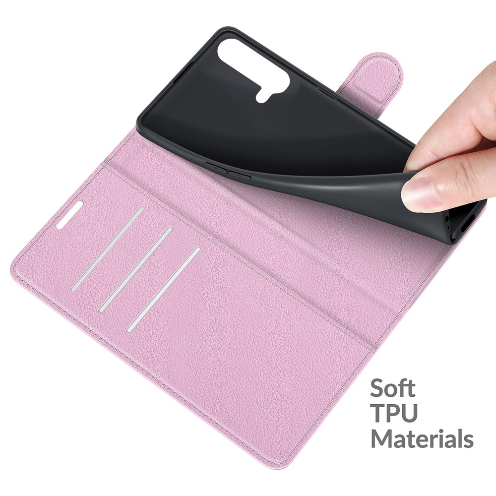  OnePlus Nord CE 5G - Litchi Läder Fodral - Ljus Rosa