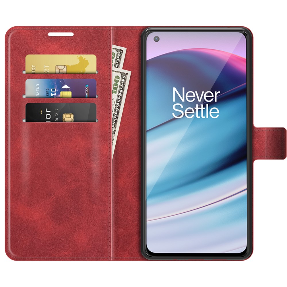  OnePlus Nord CE 5G - Solid Läder Fodral - Röd