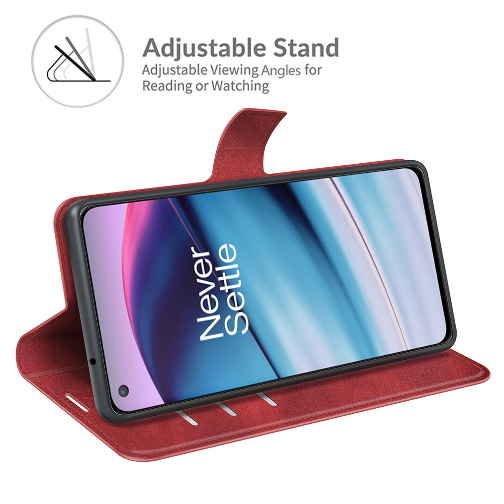  OnePlus Nord CE 5G - Solid Läder Fodral - Röd