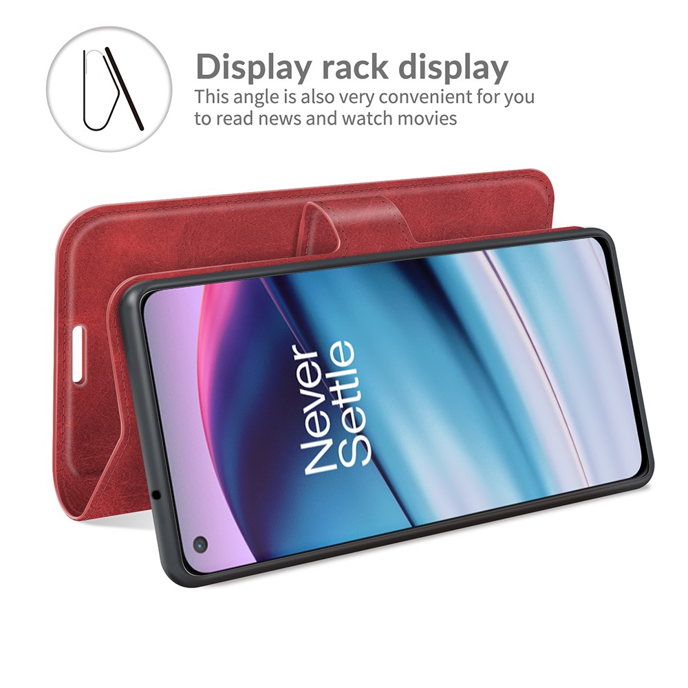  OnePlus Nord CE 5G - Solid Läder Fodral - Röd
