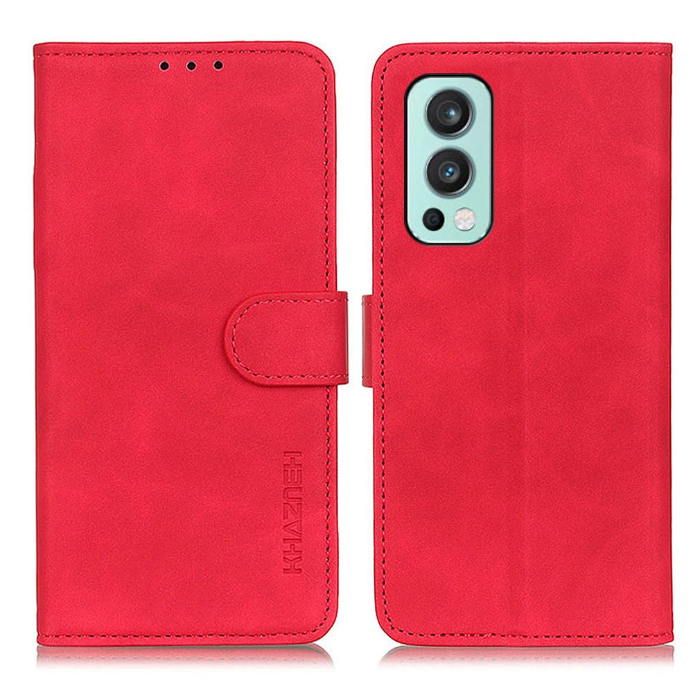 KHAZNEH OnePlus Nord 2 5G - KHAZNEH Retro Läder Fodral - Röd