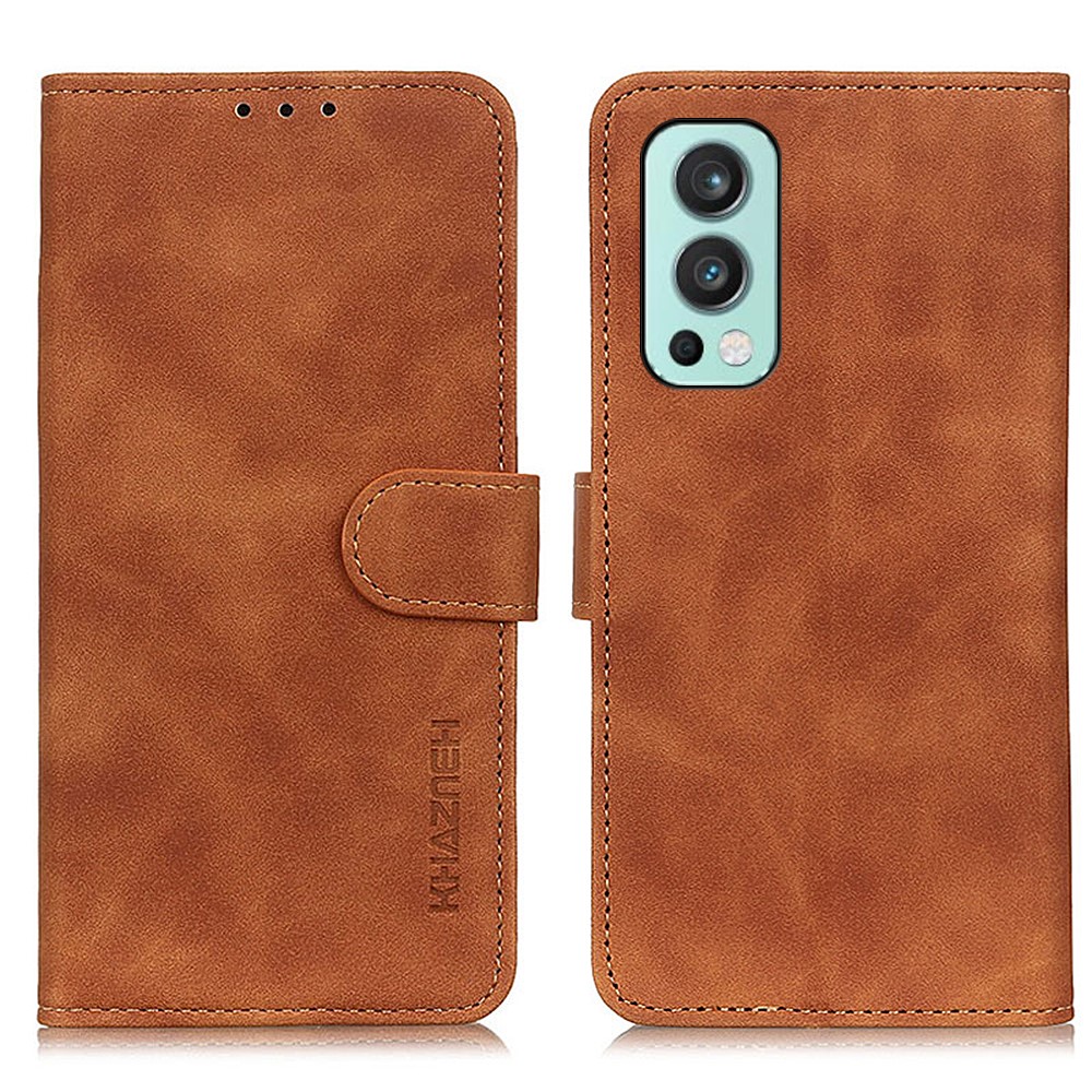 KHAZNEH OnePlus Nord 2 5G - KHAZNEH Retro Läder Fodral - Brun