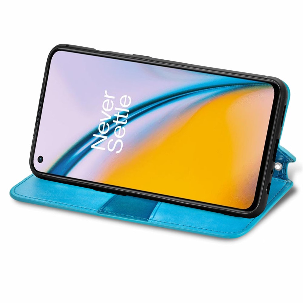  OnePlus Nord 2 5G - Mandala Tryckt Läder Fodral - Blå