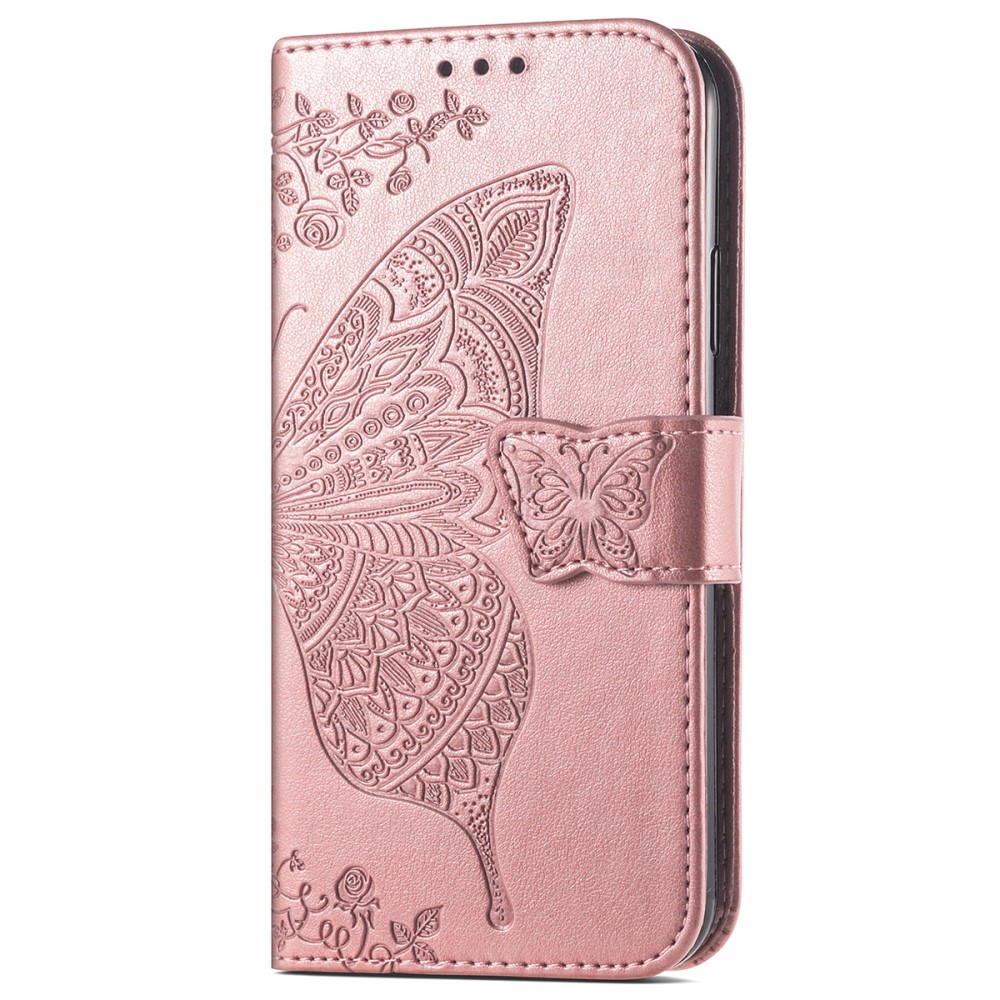  OnePlus Nord 2 5G - Butterfly Läder Fodral - Roséguld
