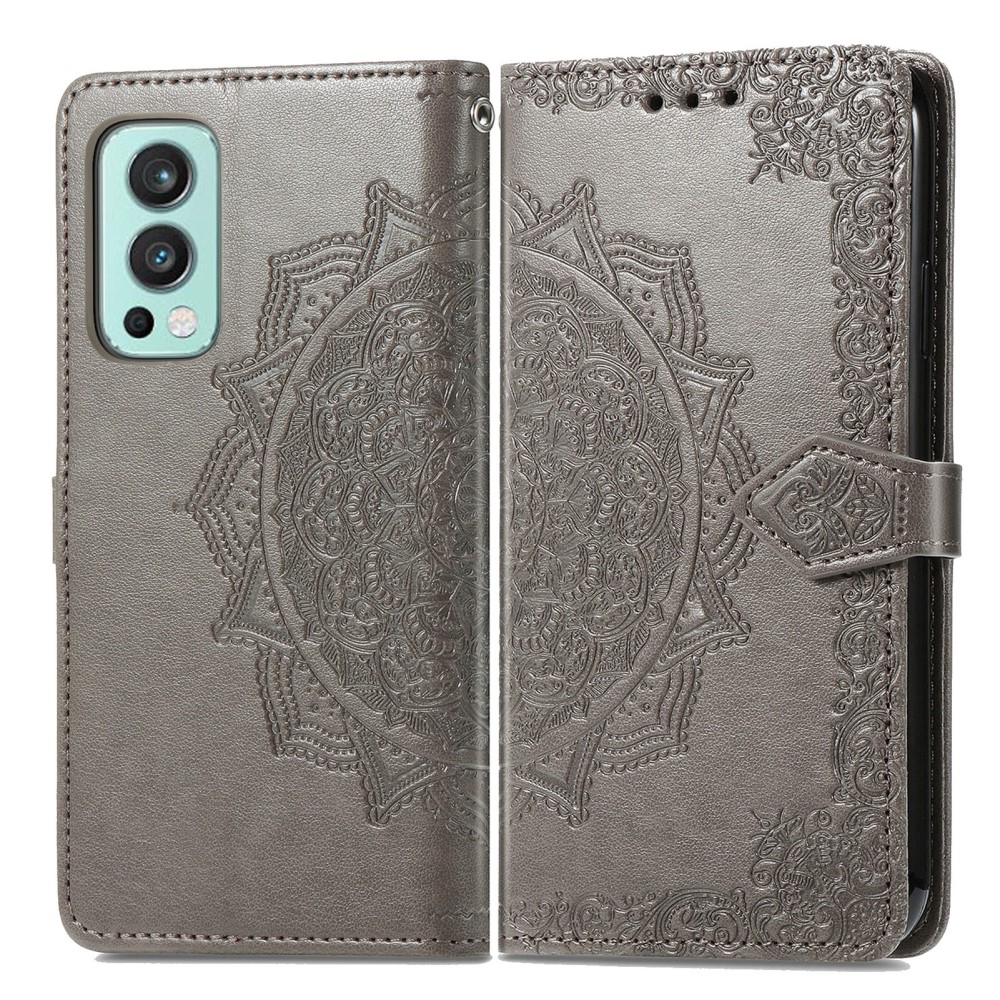  OnePlus Nord 2 5G - Mandala Läder Fodral - Grå