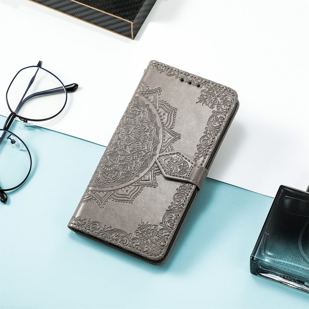  OnePlus Nord 2 5G - Mandala Läder Fodral - Grå
