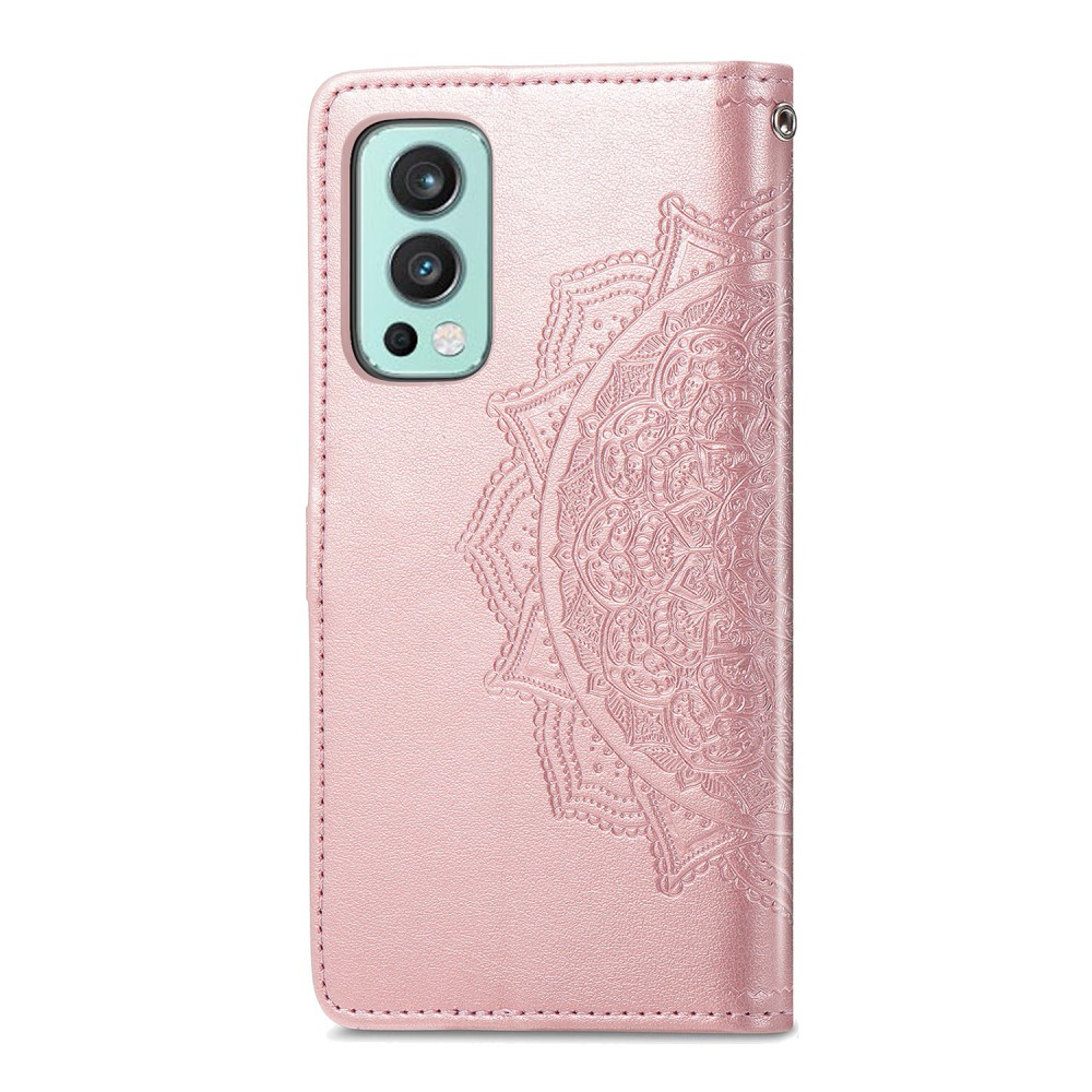  OnePlus Nord 2 5G - Mandala Läder Fodral - Roséguld