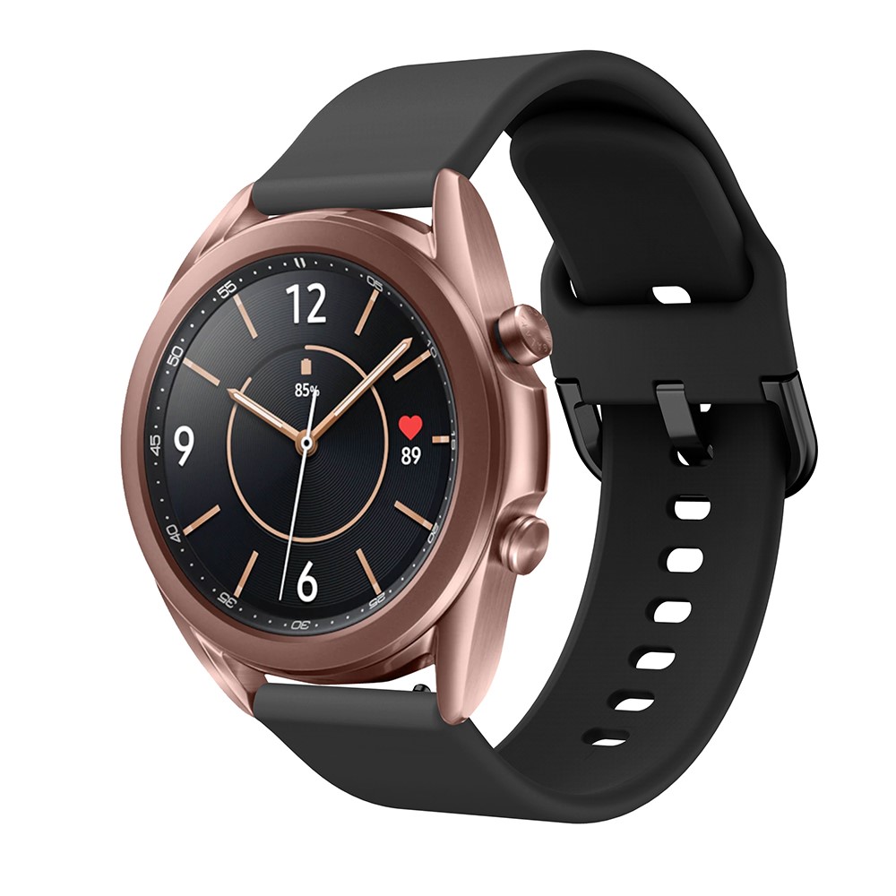  Silikon Armband För Smartwatch (20mm) - Svart