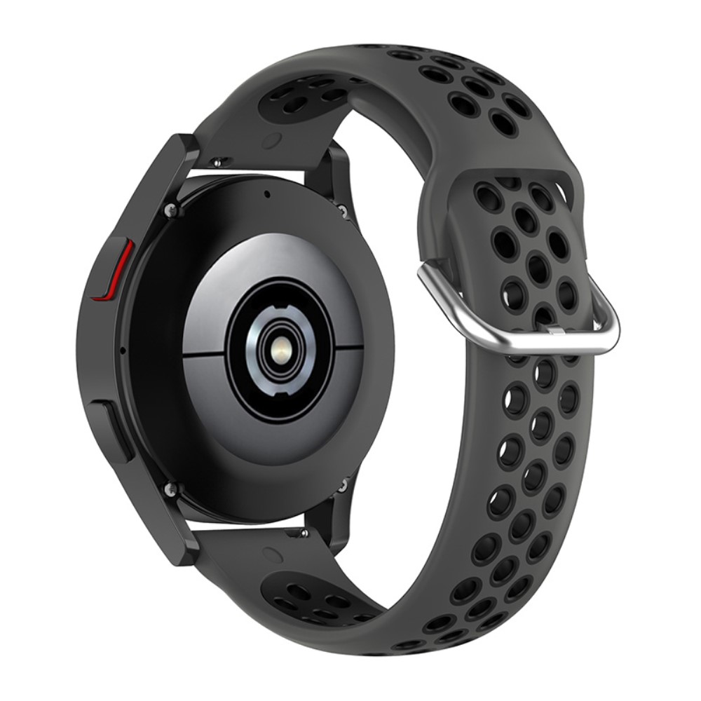  Ihåligt Silikon Armband För Smartwatch (22 mm) - Mörk Grå/Svart
