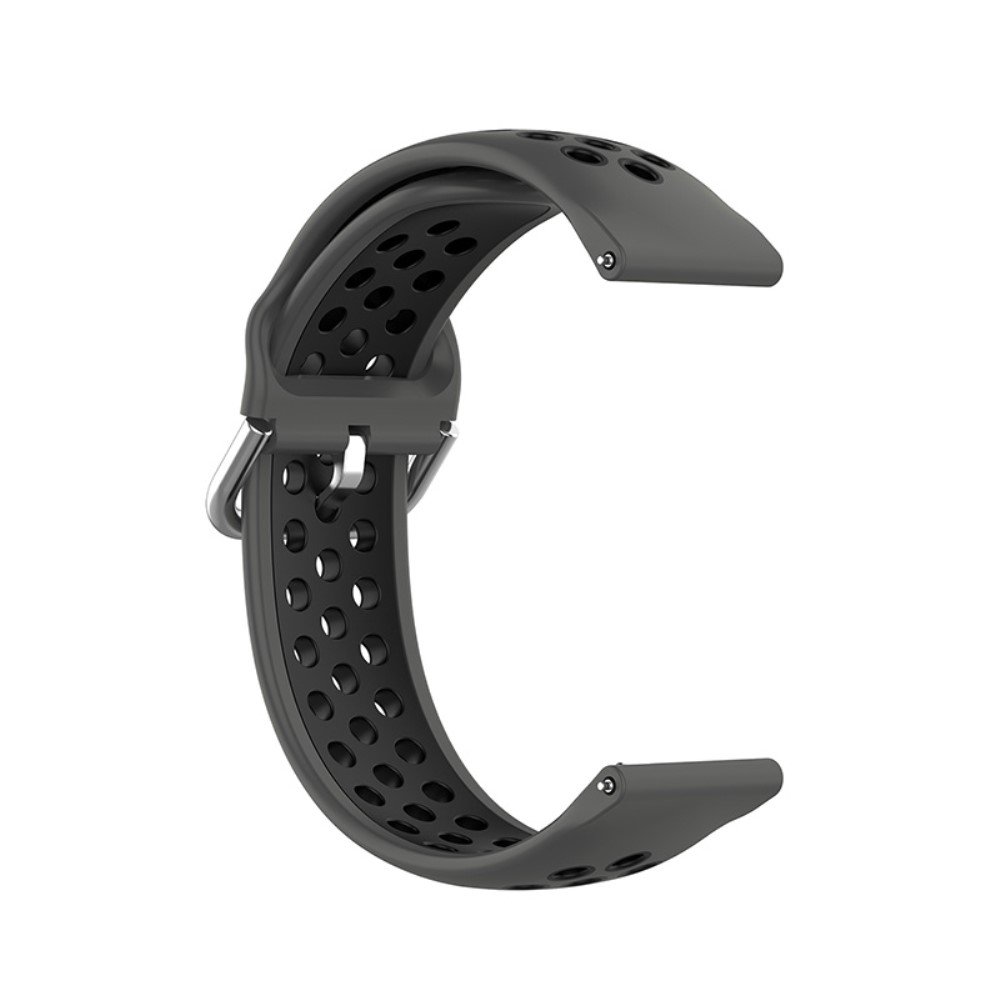  Ihåligt Silikon Armband För Smartwatch (22 mm) - Mörk Grå/Svart