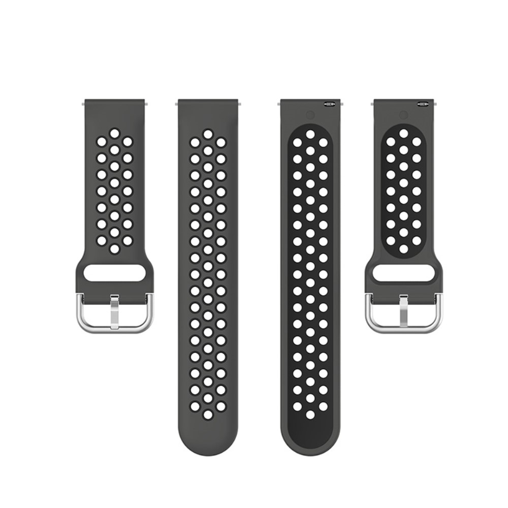  Ihåligt Silikon Armband För Smartwatch (22 mm) - Mörk Grå/Svart