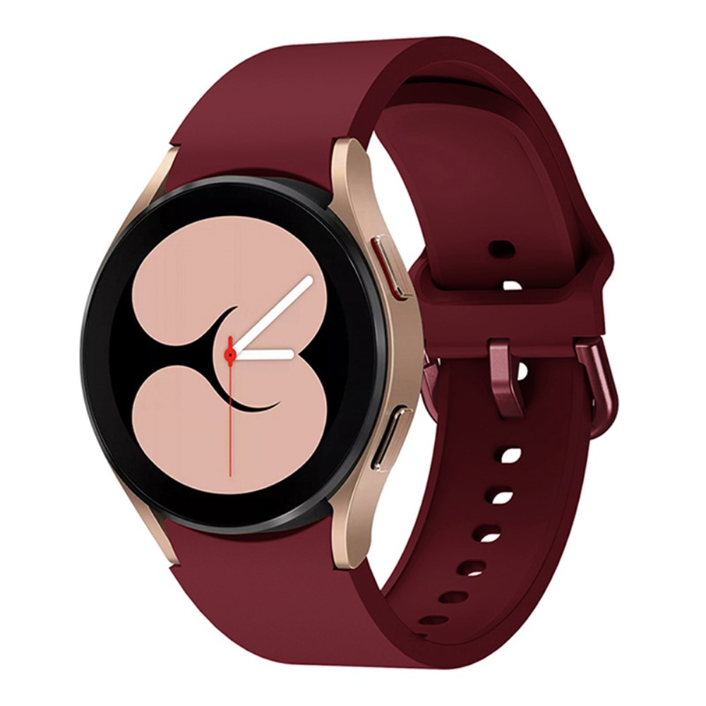  Silikon Armband För Galaxy Watch 4/5/5 Pro/6/7/FE Vinröd