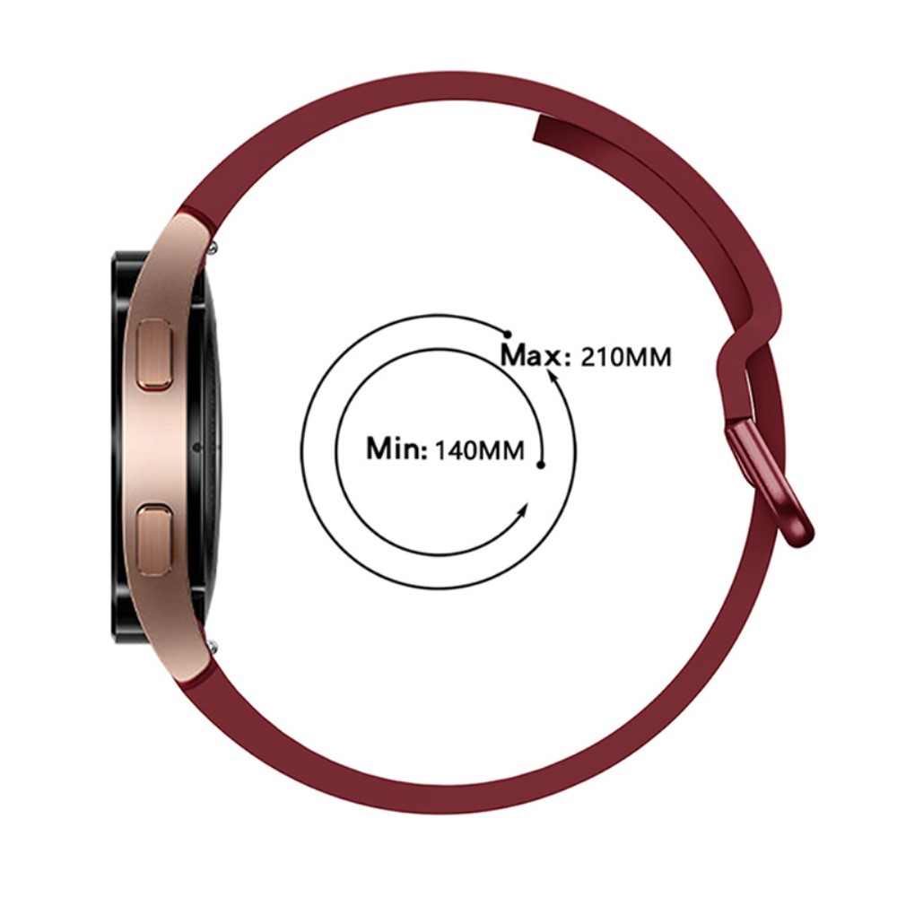  Silikon Armband För Galaxy Watch 4/5/5 Pro/6/7/FE Vinröd