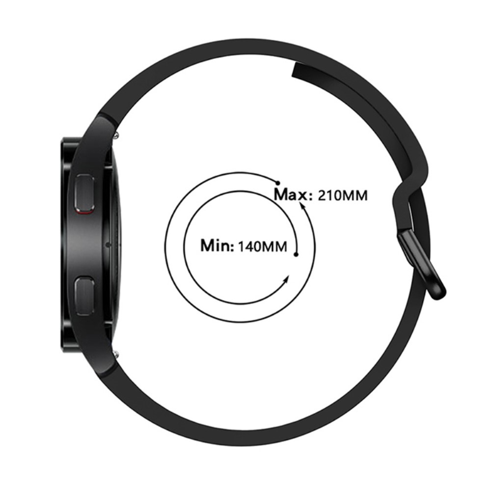  Silikon Armband För Galaxy Watch 4/5/5 Pro/6/7/FE Svart
