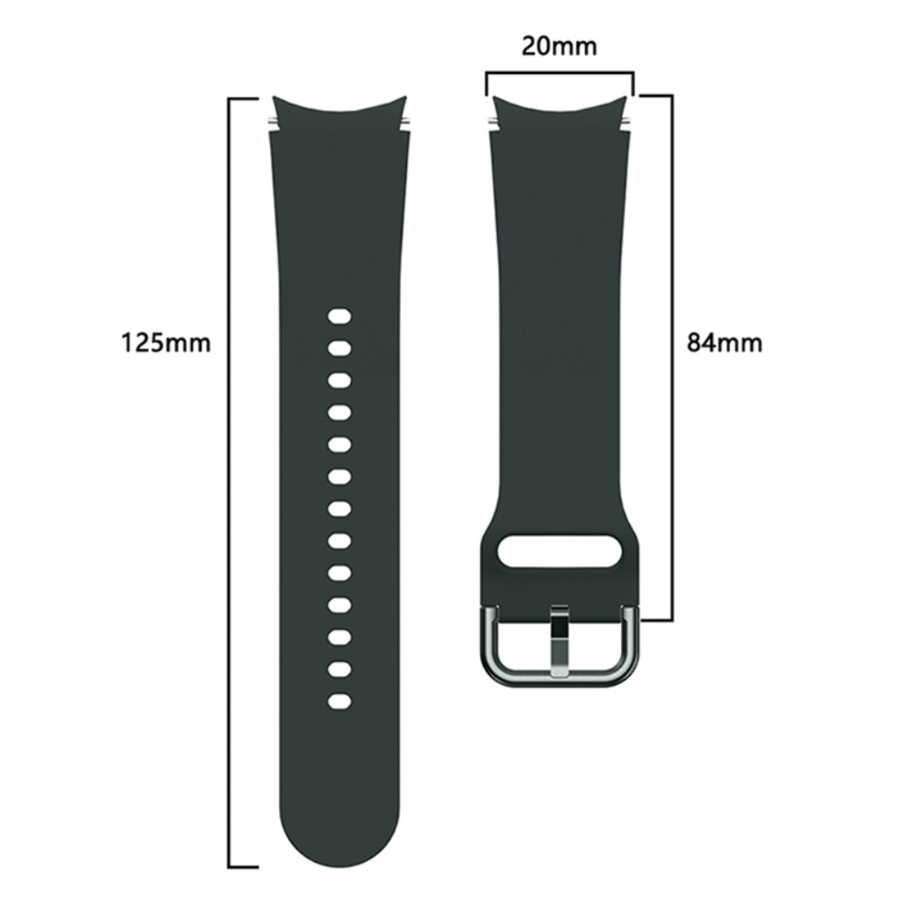  Silikon Armband För Galaxy Watch 4/5/5 Pro/6/7/FE Mörk Grön