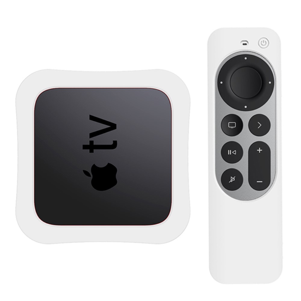  Apple TV 4K 2021 Silikonskal För Kontroll  Box - Vit