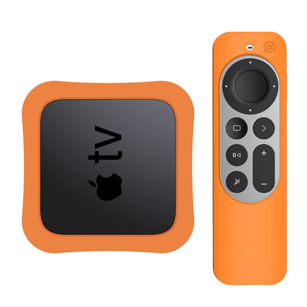  Apple TV 4K 2021 Silikonskal För Kontroll  Box - Orange