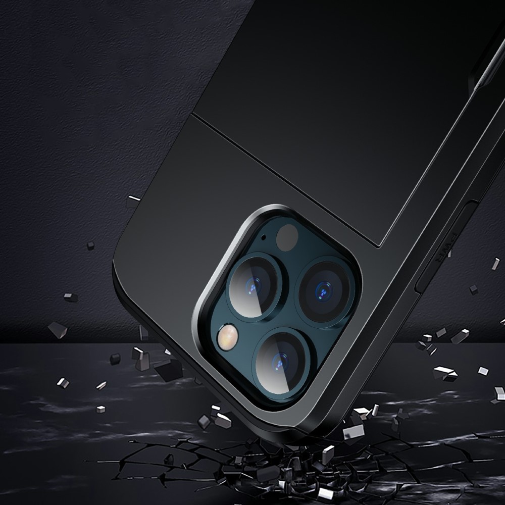  iPhone 13 - Hybrid Skal Med Kortfack - Svart