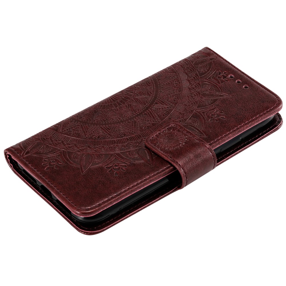  iPhone 13 - Tryckt Mandala Läder Fodral - Brun