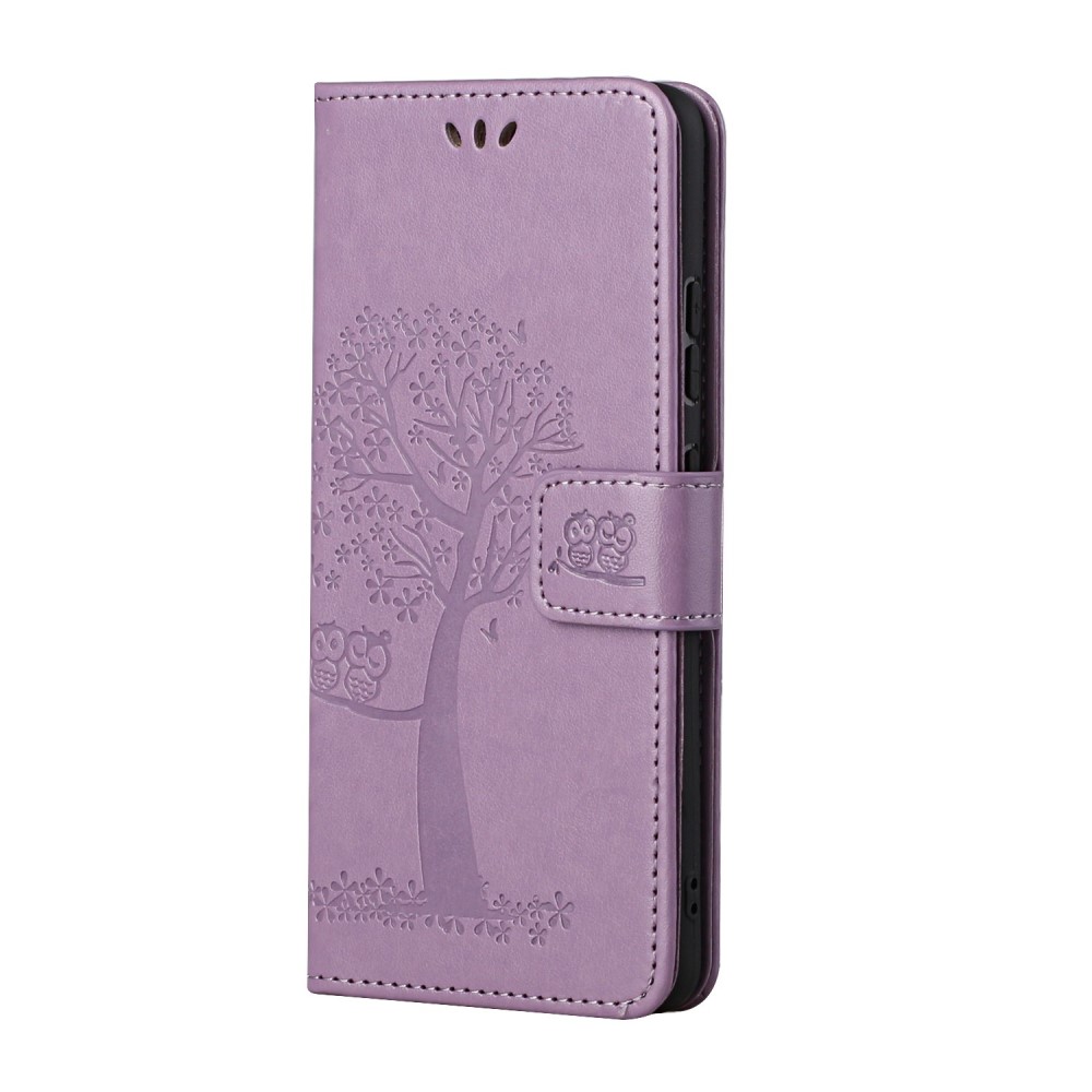  iPhone 13 - Owl Tree Läder Fodral - Lila