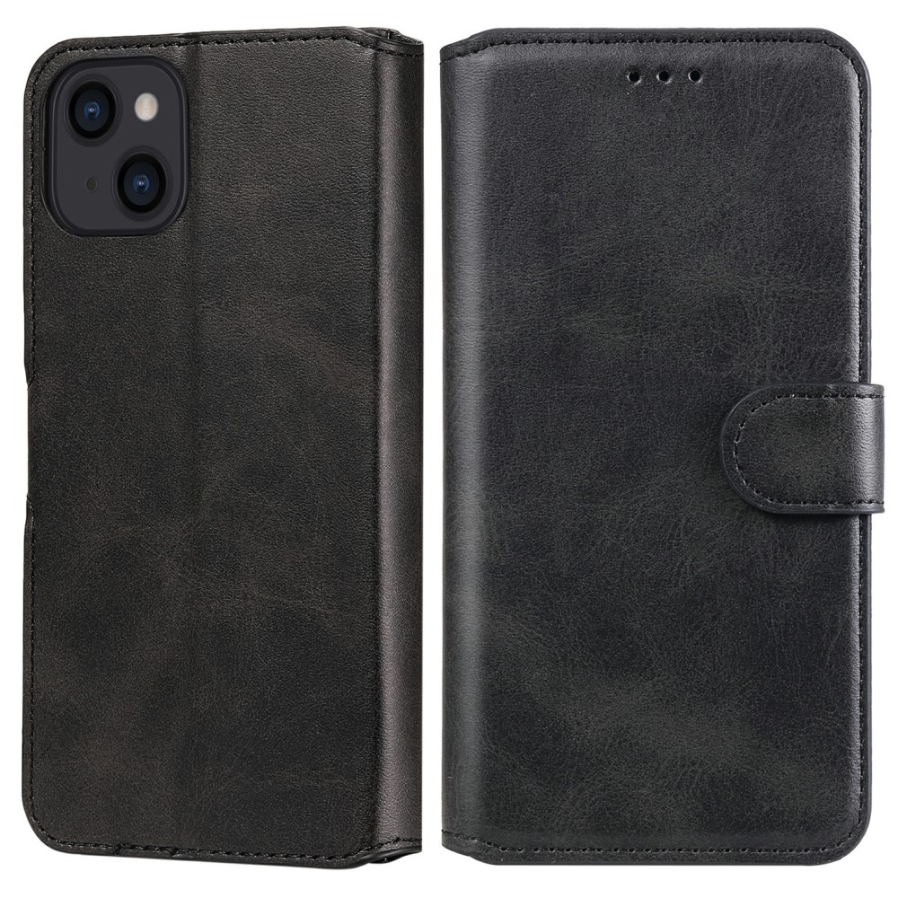  iPhone 13 - Solid Läder Fodral - Svart