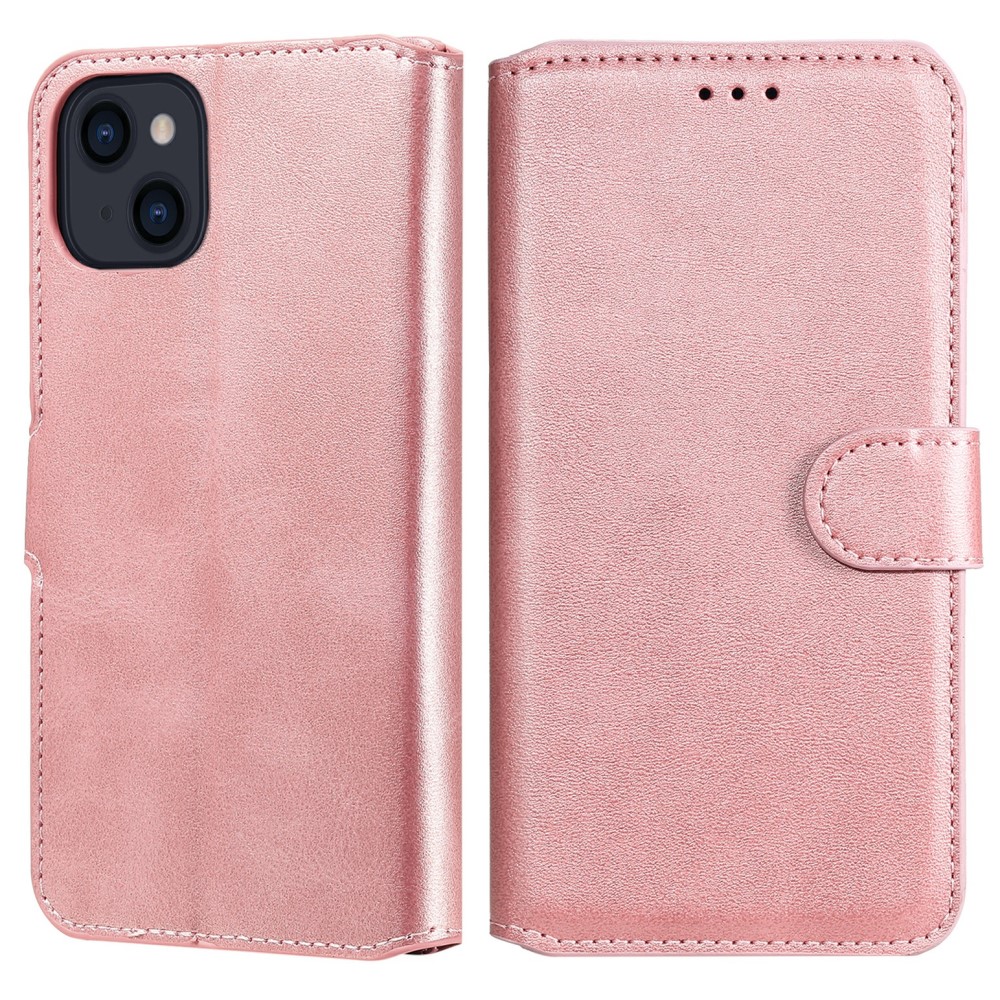  iPhone 13 - Solid Läder Fodral - Roséguld