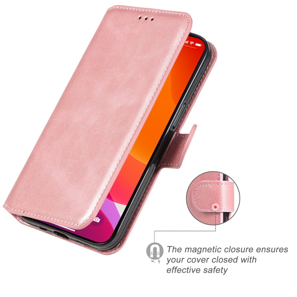  iPhone 13 - Solid Läder Fodral - Roséguld