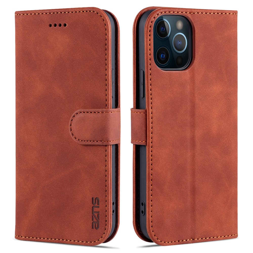 AZNS iPhone 13 - AZNS Retro Läder Fodral - Brun