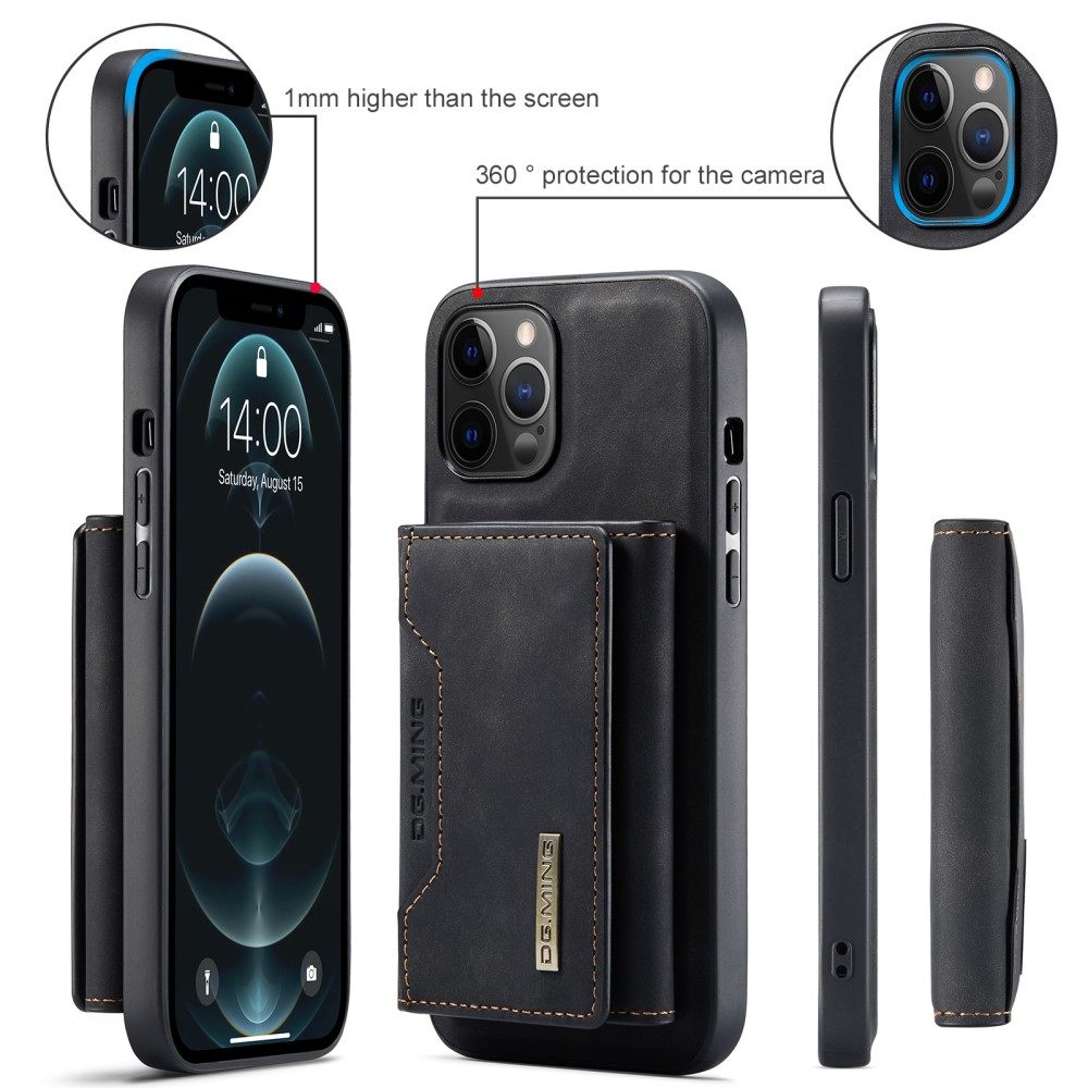 DG.MING iPhone 13 - DG.MING 2in1 Skal Magnetisk Avtagbart Kortfack - Svart