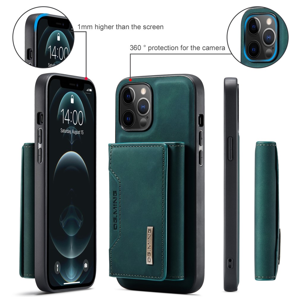 DG.MING iPhone 13 - DG.MING 2in1 Skal Magnetisk Avtagbart Kortfack - Grön