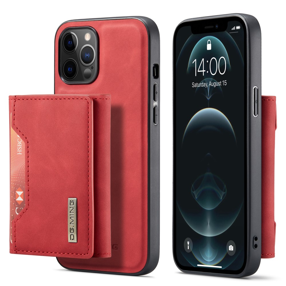 DG.MING iPhone 13 - DG.MING 2in1 Skal Magnetisk Avtagbart Kortfack - Röd