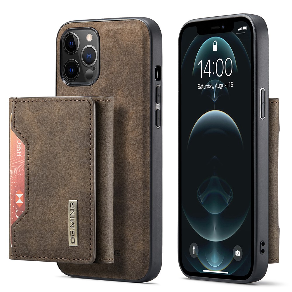 DG.MING iPhone 13 - DG.MING 2in1 Skal Magnetisk Avtagbart Kortfack - Brun