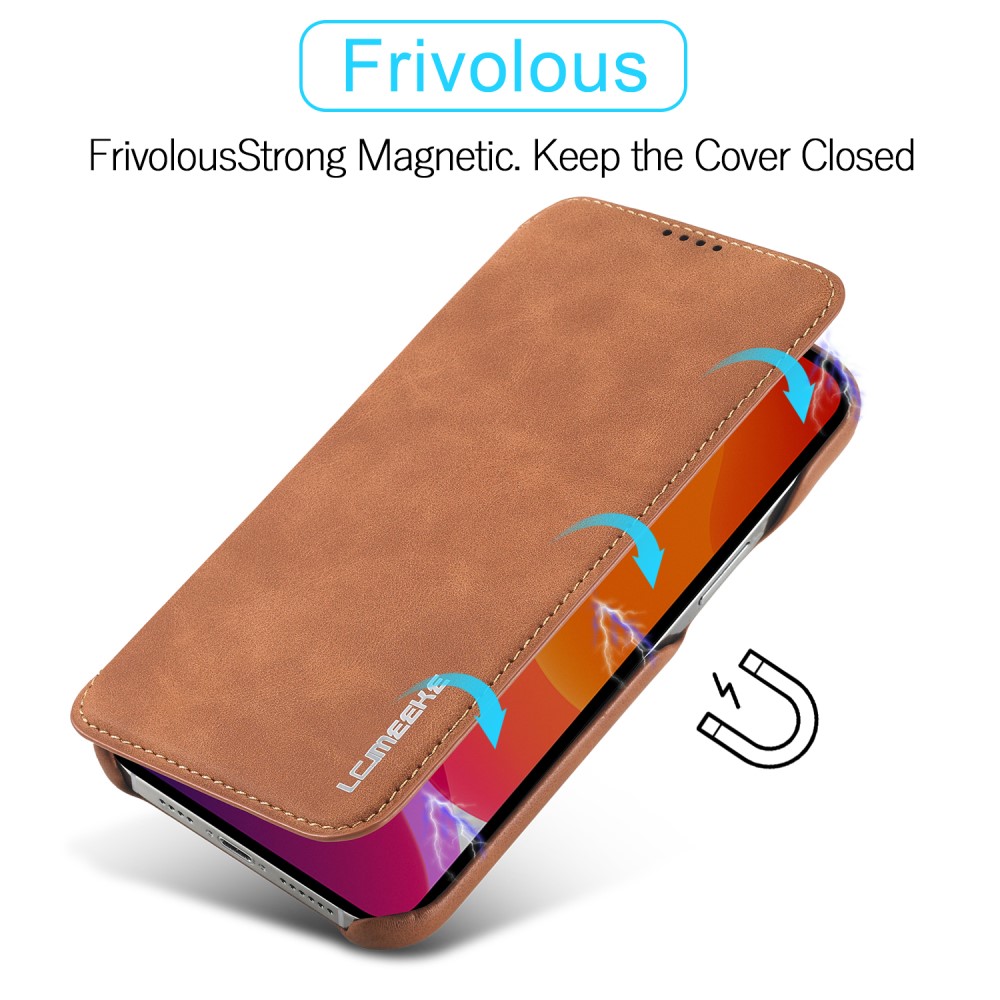 LC.IMEEKE iPhone 13 - LC.IMEEKE Retro Flip Fodral - Brun