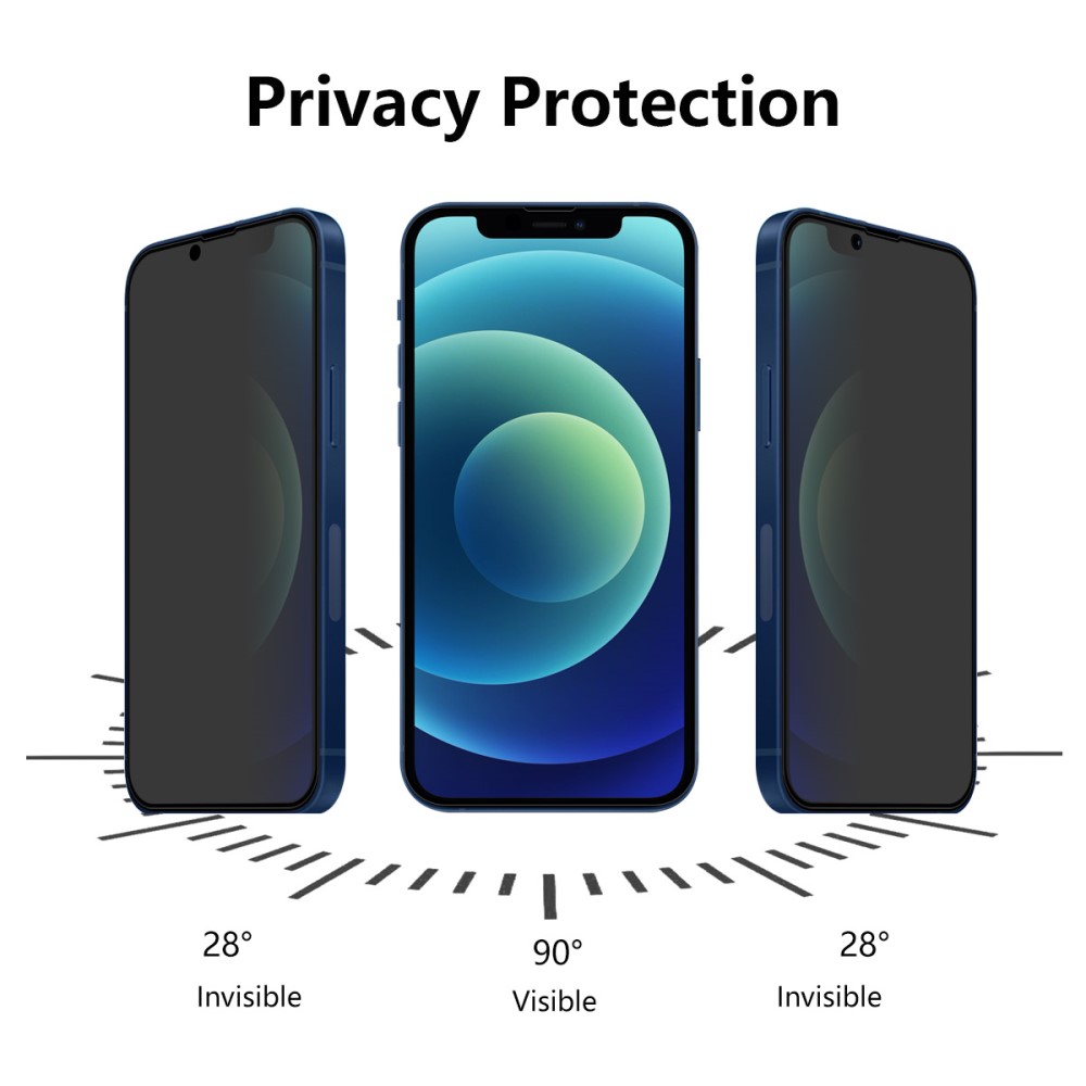 HAT PRINCE iPhone 13 / 13 Pro - HAT PRINCE Privacy 28° Skärmskydd Härdat Glas