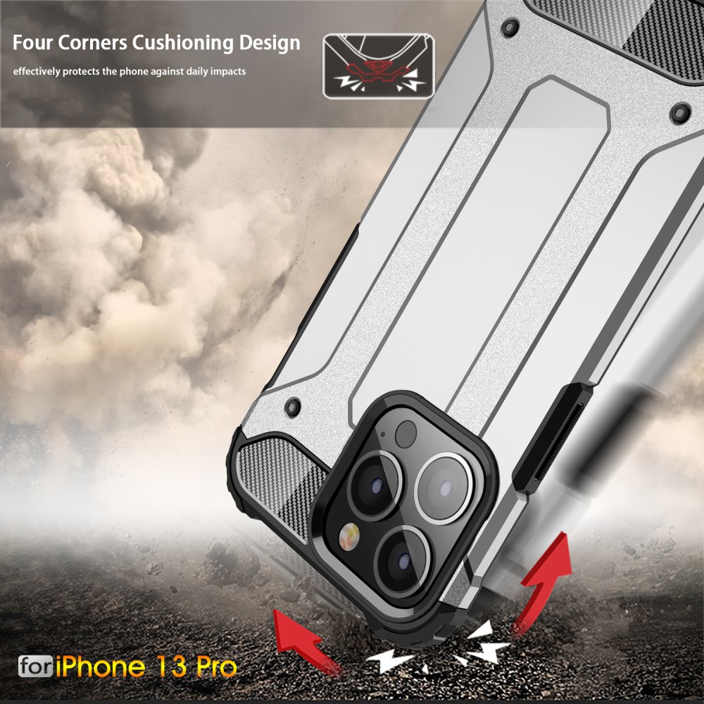  iPhone 13 Pro - Shockproof Hybrid Skal - Silver