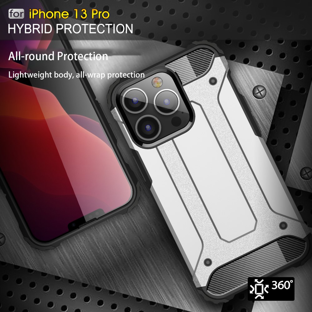  iPhone 13 Pro - Shockproof Hybrid Skal - Silver