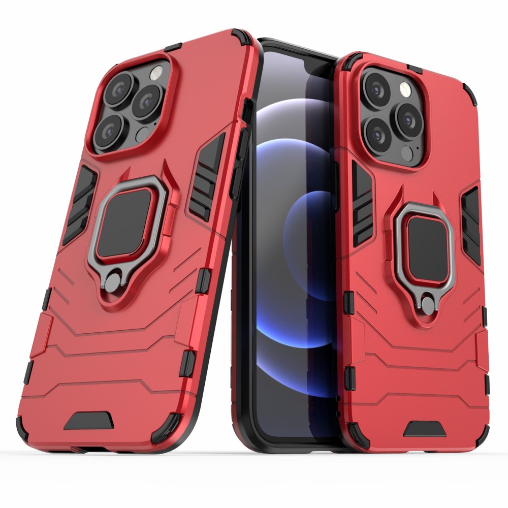  iPhone 13 Pro - Hybrid Armor Ring Skal - Röd