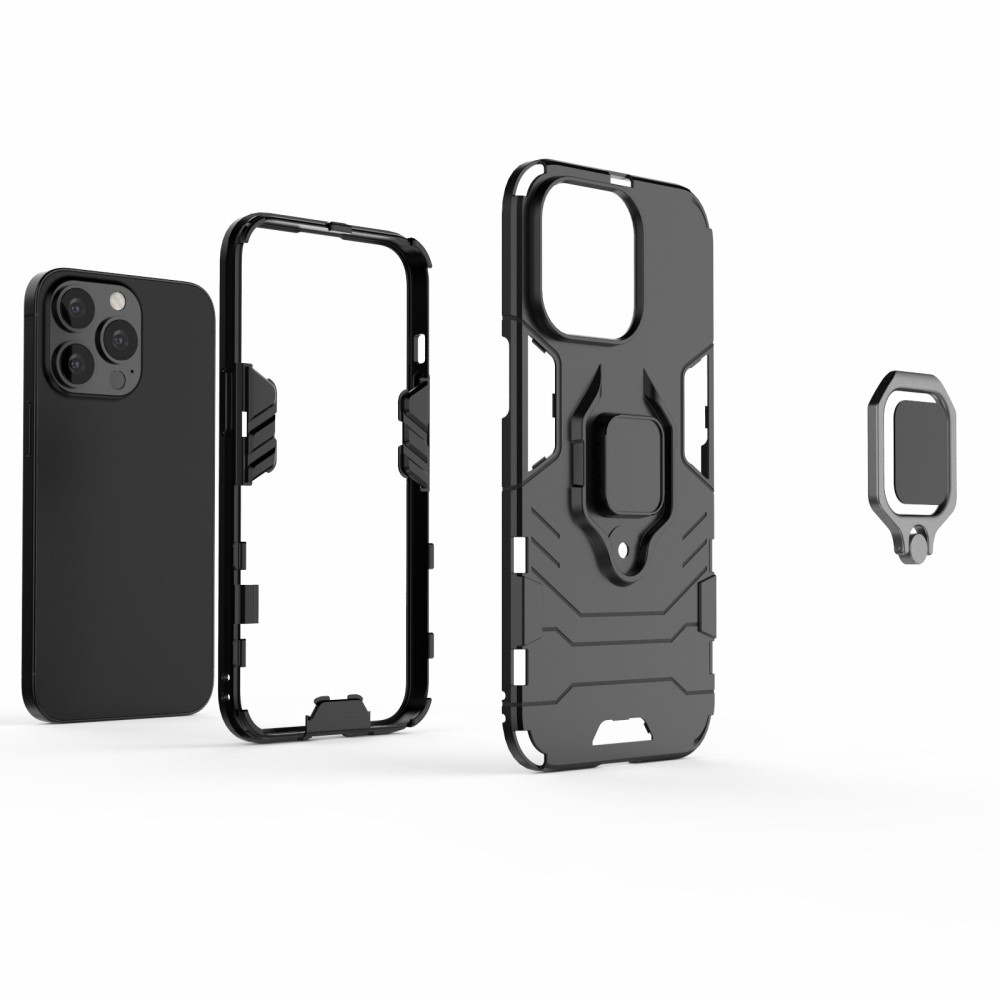 iPhone 13 Pro - Hybrid Armor Ring Skal - Röd