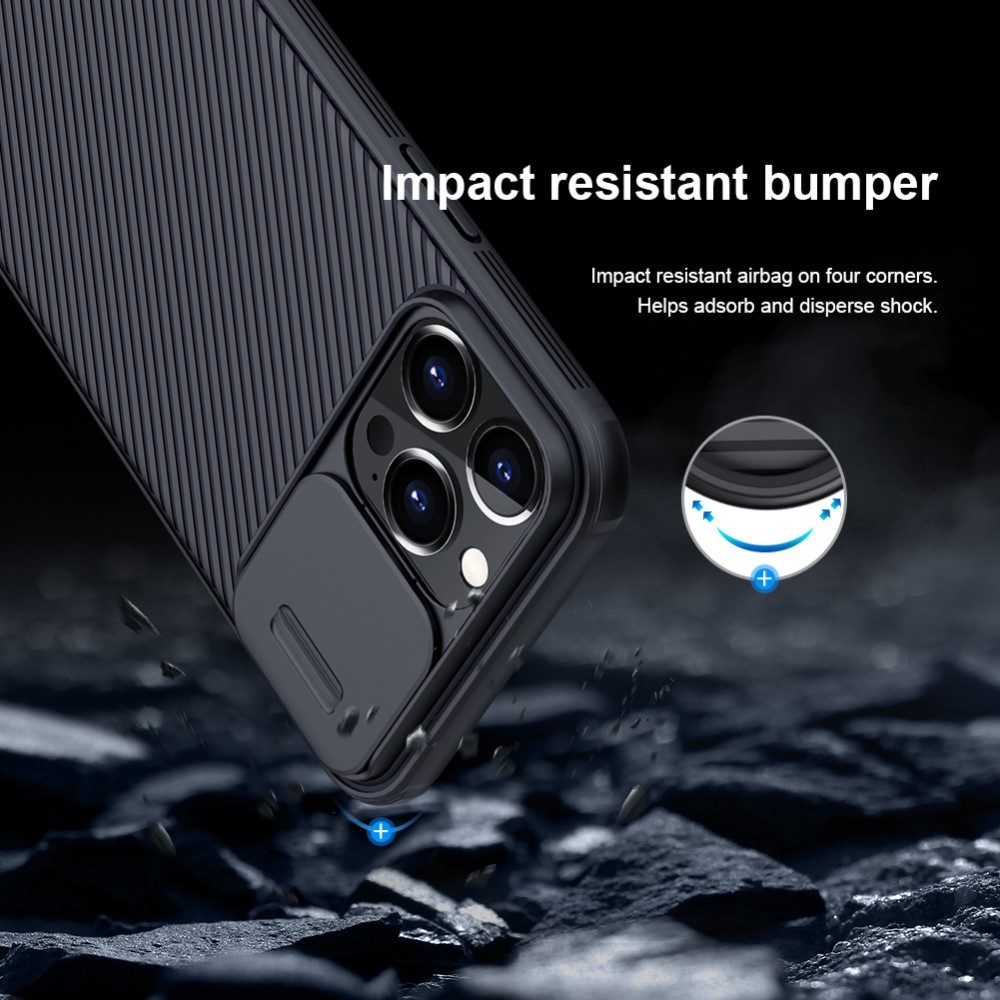 NILLKIN iPhone 13 Pro - NILLKIN CamShield Pro Mobilskal - Svart