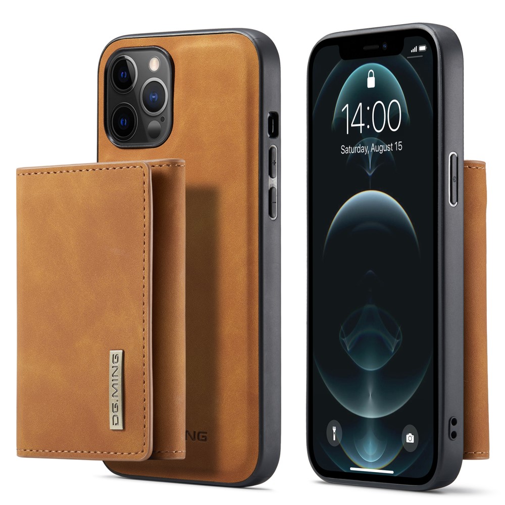 DG.MING iPhone 13 Pro - DG.MING 2in1 Skal Magnetisk Avtagbart Kortfack - Brun