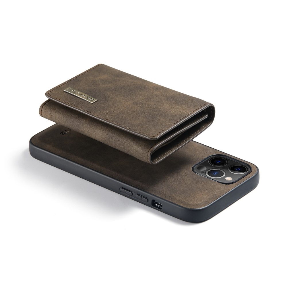 DG.MING iPhone 13 Pro - DG.MING 2in1 Skal Magnetisk Avtagbart Kortfack - Brun