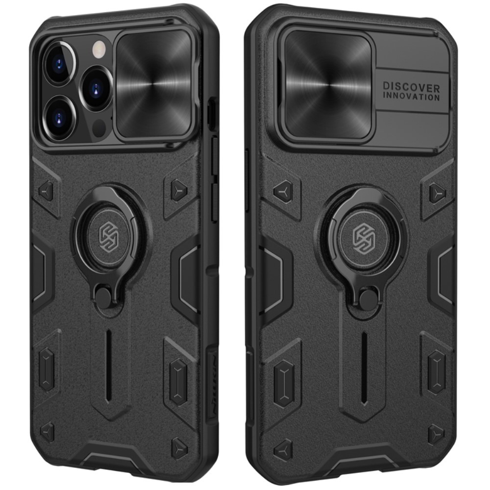 NILLKIN iPhone 13 Pro - NILLKIN CamShield Armor Hybrid Ring Skal - Svart