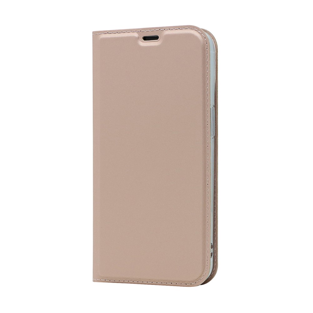  iPhone 13 Pro - Silkeslent Läder Flip Fodral - Roséguld