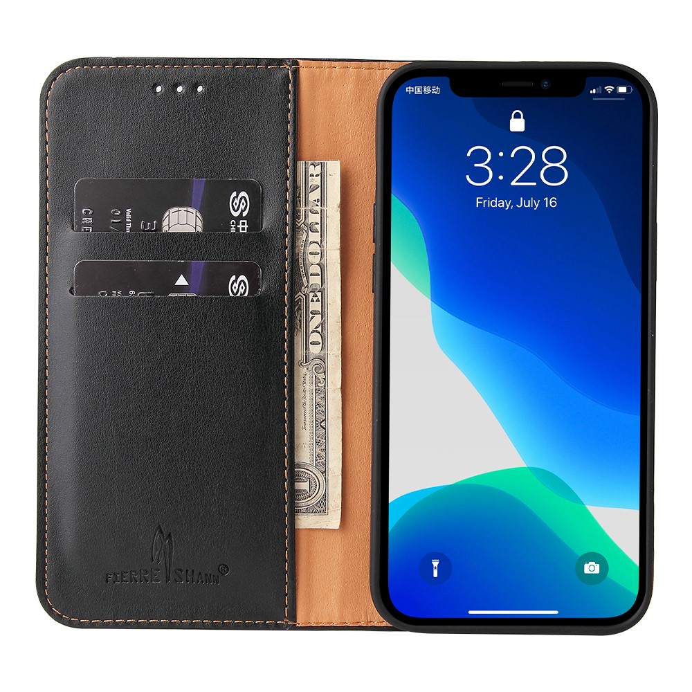  iPhone 13 Pro - Läder Flip Fodral - Svart