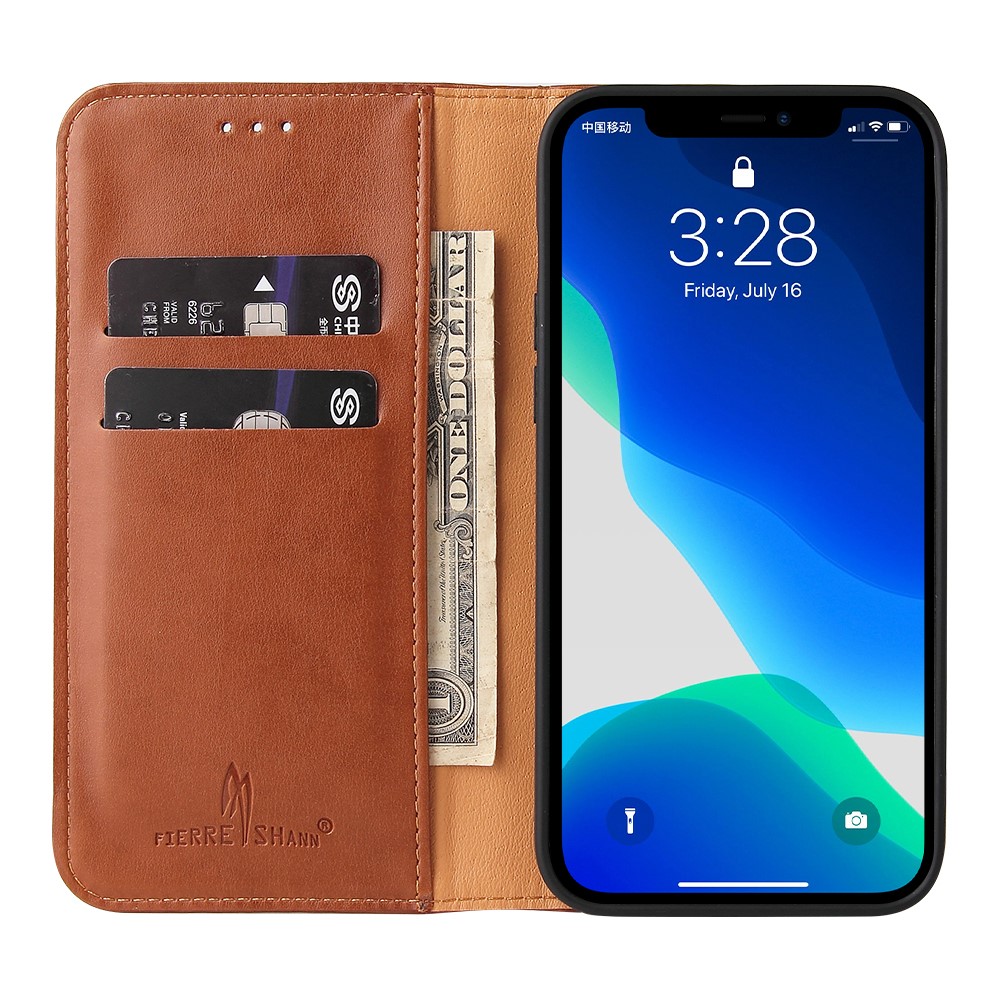  iPhone 13 Pro - Läder Flip Fodral - Brun